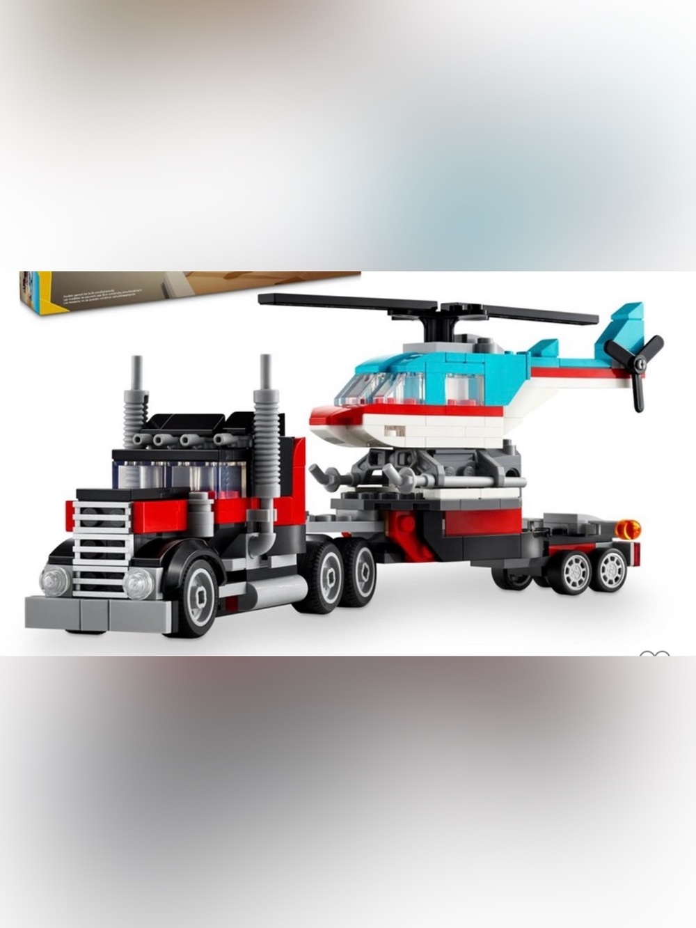 Lego 3 in 1 flatbed truck with helicopter set 31146